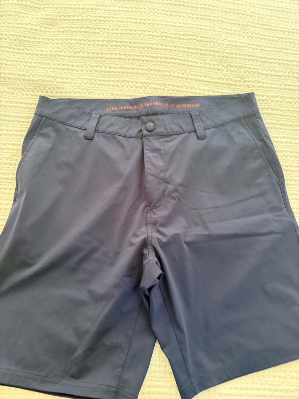 RHONE Navy Flat-Front Performance Shorts